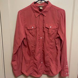 Duluth Women's Armachillo Cooling Long Sleeve Shirt Vented Coral Pink M UPF30